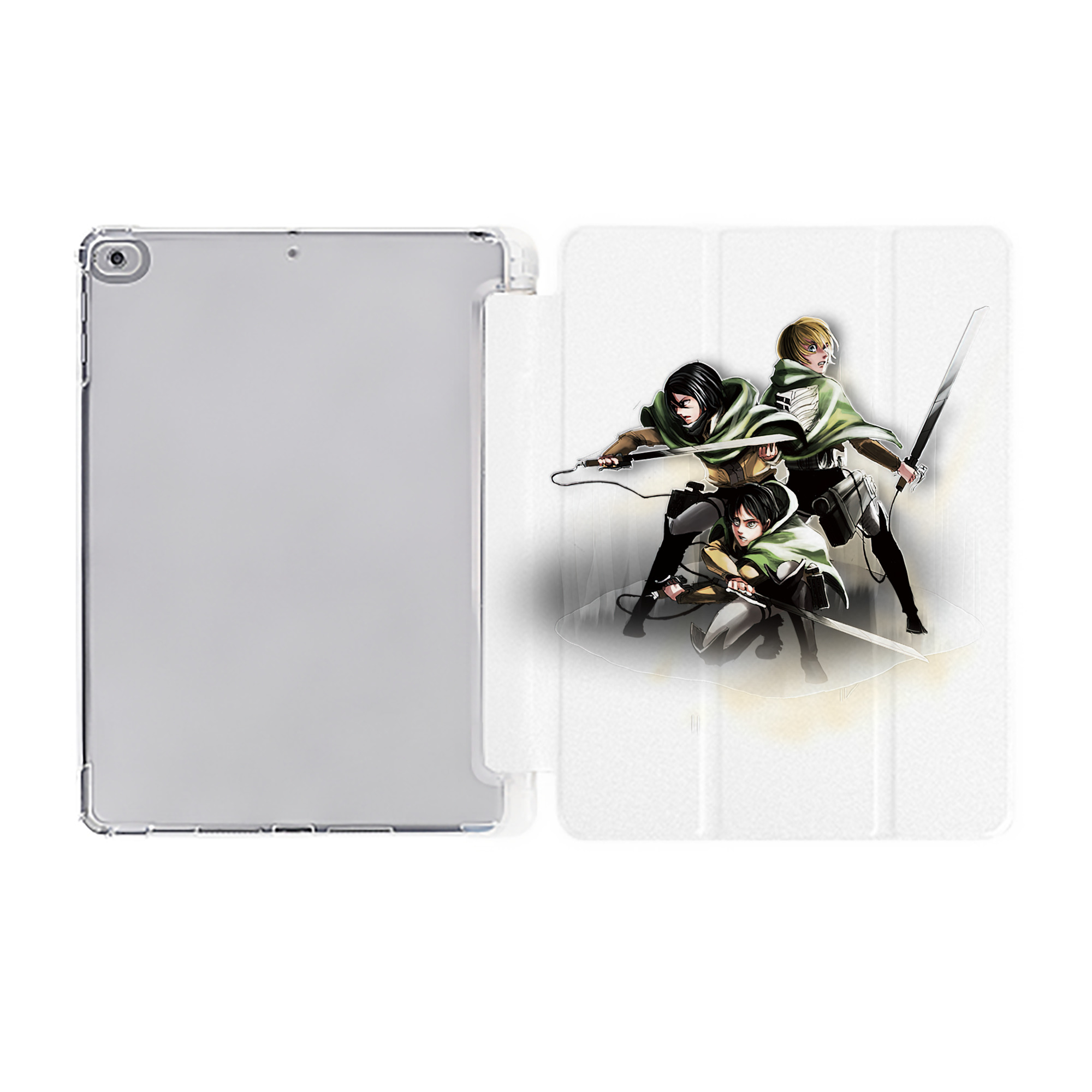 （画像用） 進撃の巨人 Attack on Titan IPad ケース ペン収納付き 三つ折りスタンド PUレザー×シリコン 対応機種9.5/10.5/10.9インチ